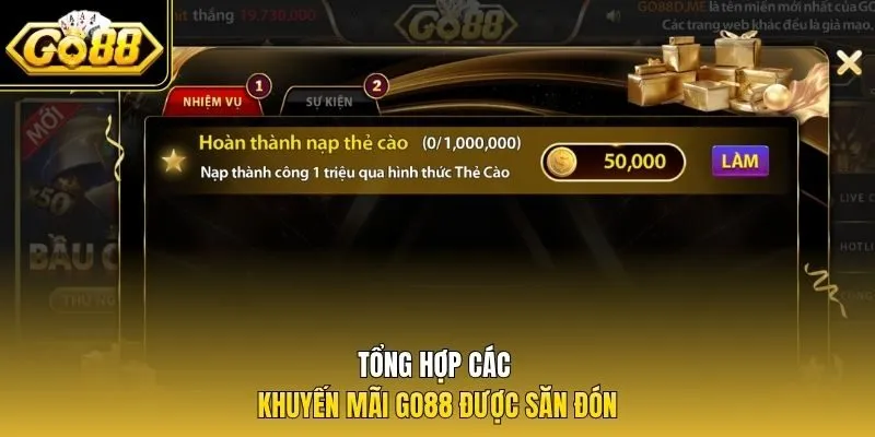 Tổng hợp các khuyến mãi Go88 được săn đón